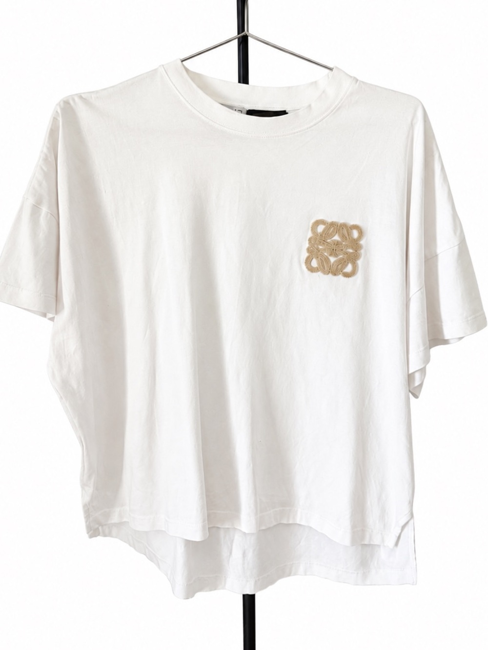 Loewe Anagram Embroidered White Cotton T-Shirt | Size S